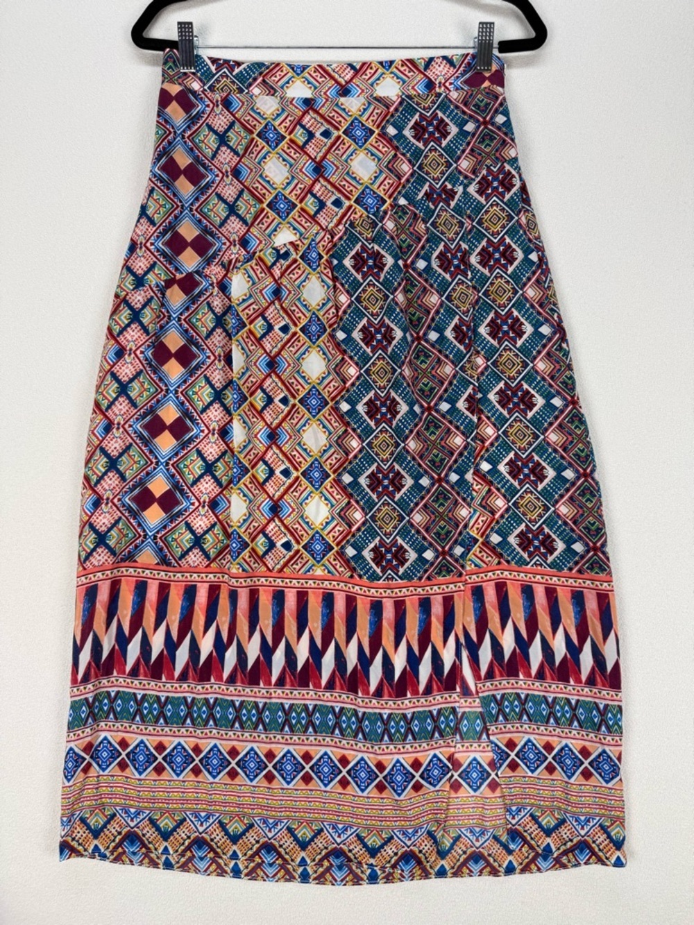Anthropologie HD in Paris Silk Multi-Color Geometric Maxi Skirt
